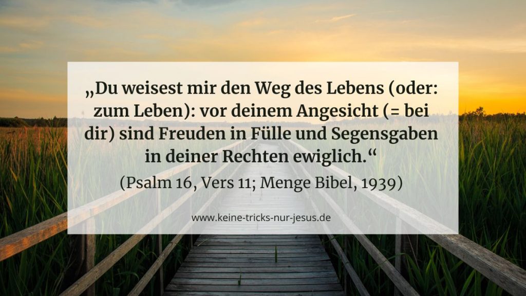 Weg des Lebens Bibel - Psalm 16, 11