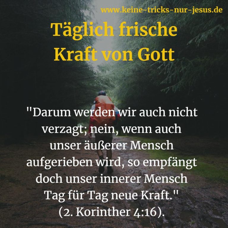 Wo kommt all die Kraft her? Die Erneuerung des geistlichen Menschen